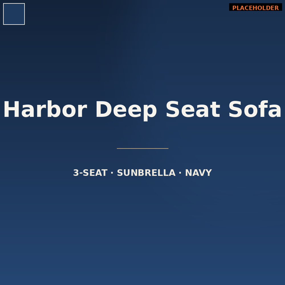 Harbor 3-Seat Deep Seating Sofa in Navy