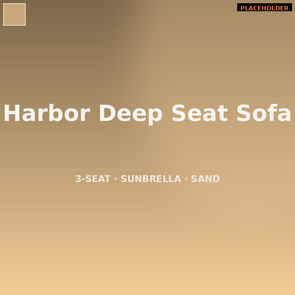 Harbor 3-Seat Deep Seating Sofa in Sand