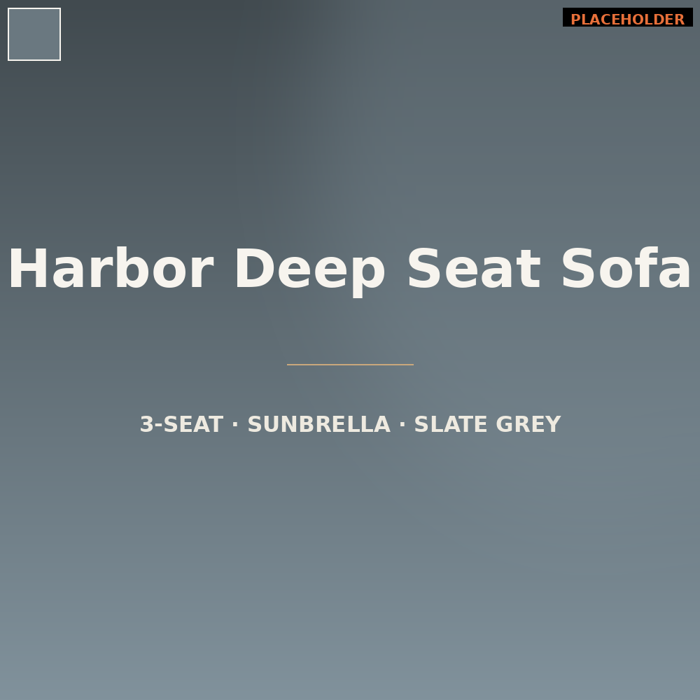 Harbor 3-Seat Deep Seating Sofa in Slate Grey