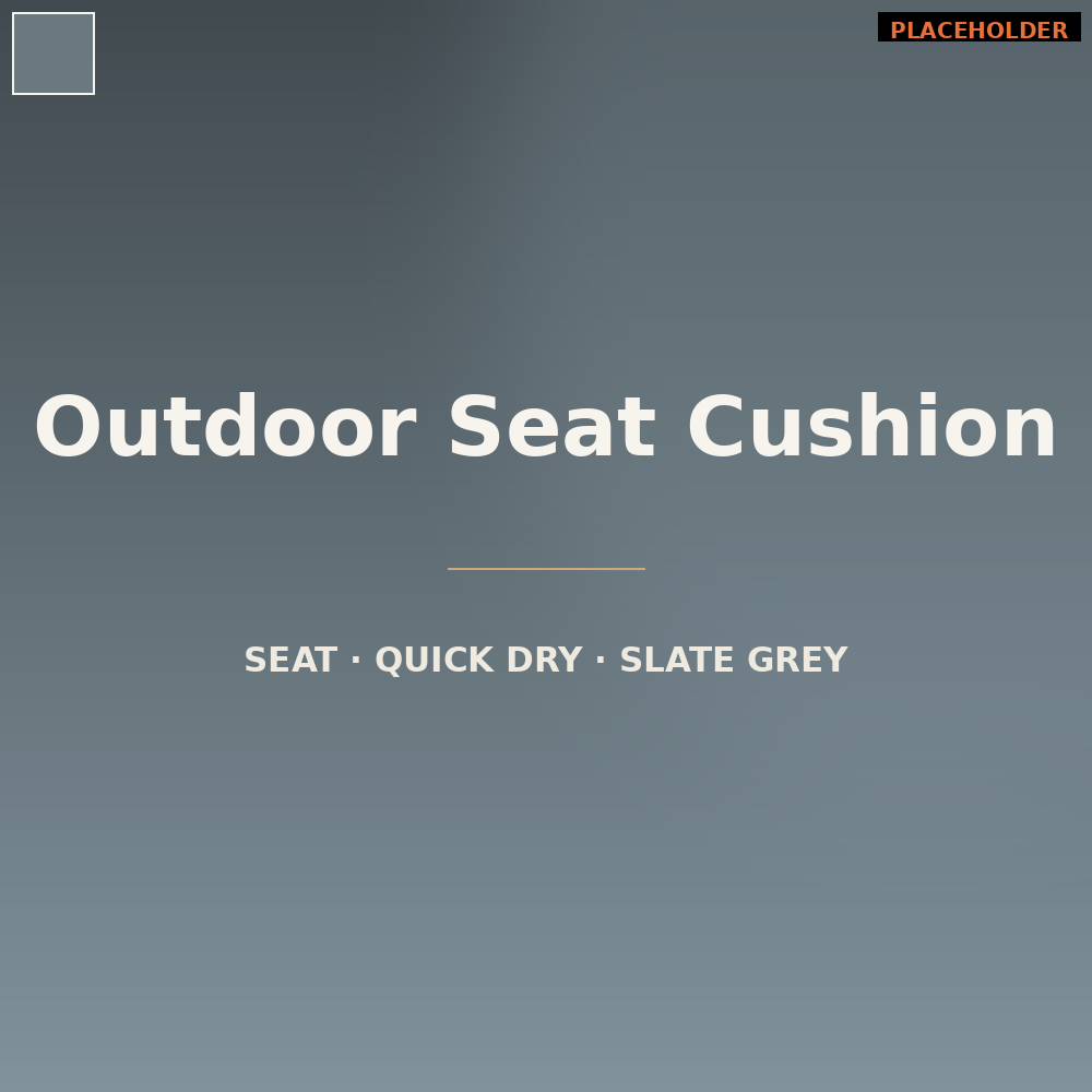 Outdoor Seat Cushion in Slate Grey
